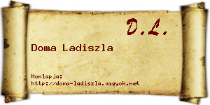 Doma Ladiszla névjegykártya